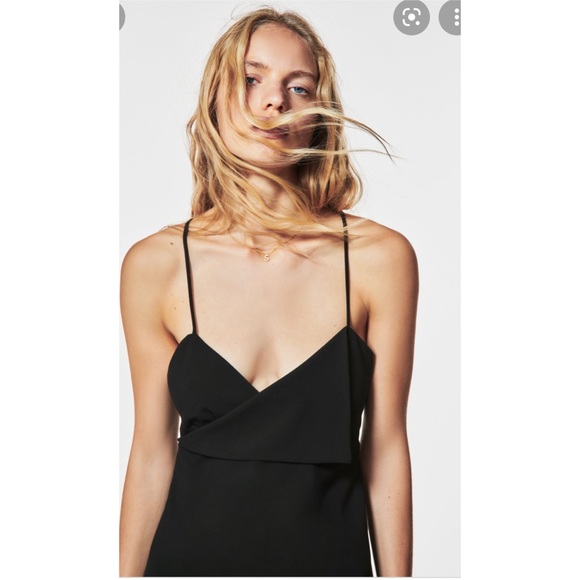 CROSSOVER NECKLINE DRESS - Black | ZARA - Picture 4 of 6